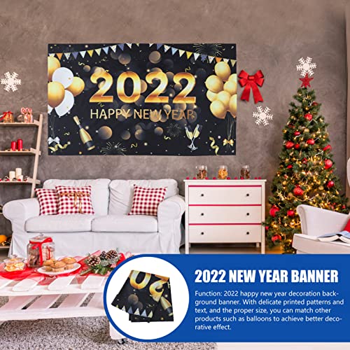 STOBOK 2022 Ano Eve Decorações De Festa Ballon Grande Ballon Impresso Feliz Ano 2022 Sinal Banner Ph