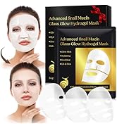 Advanced Snail Mucin Glass Glow Hydroge, Face Masks Skincare 6 EA, Collagen Face Mask, Snail Muci...