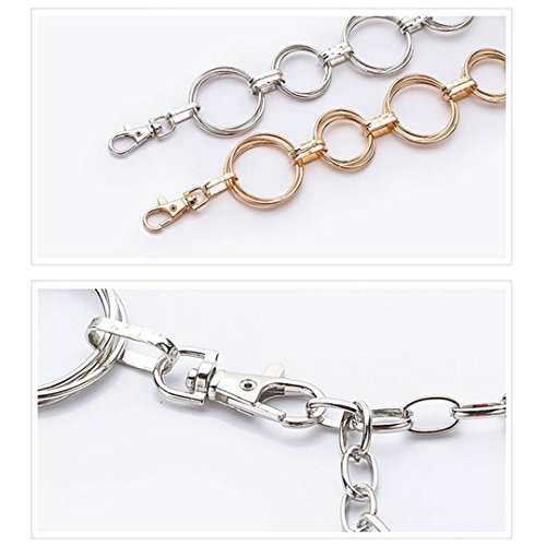 CLARA Womens Polished Metal Chain Belt O-Ring Waist Band Decorated Waist Belt for Loose Dress Sweater Blouse Shirt4