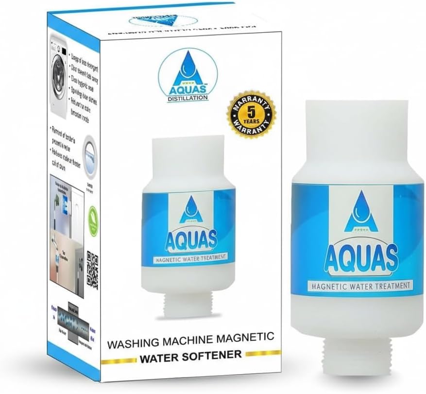 AQUAS ™ Original 5 Years Warranty Washing Machine Filter | Washing Machine Softener for Hard Water Chlorine Limescale Remove Top Load Front Load Washing Machines Dishwashers compatible ALL BRAND