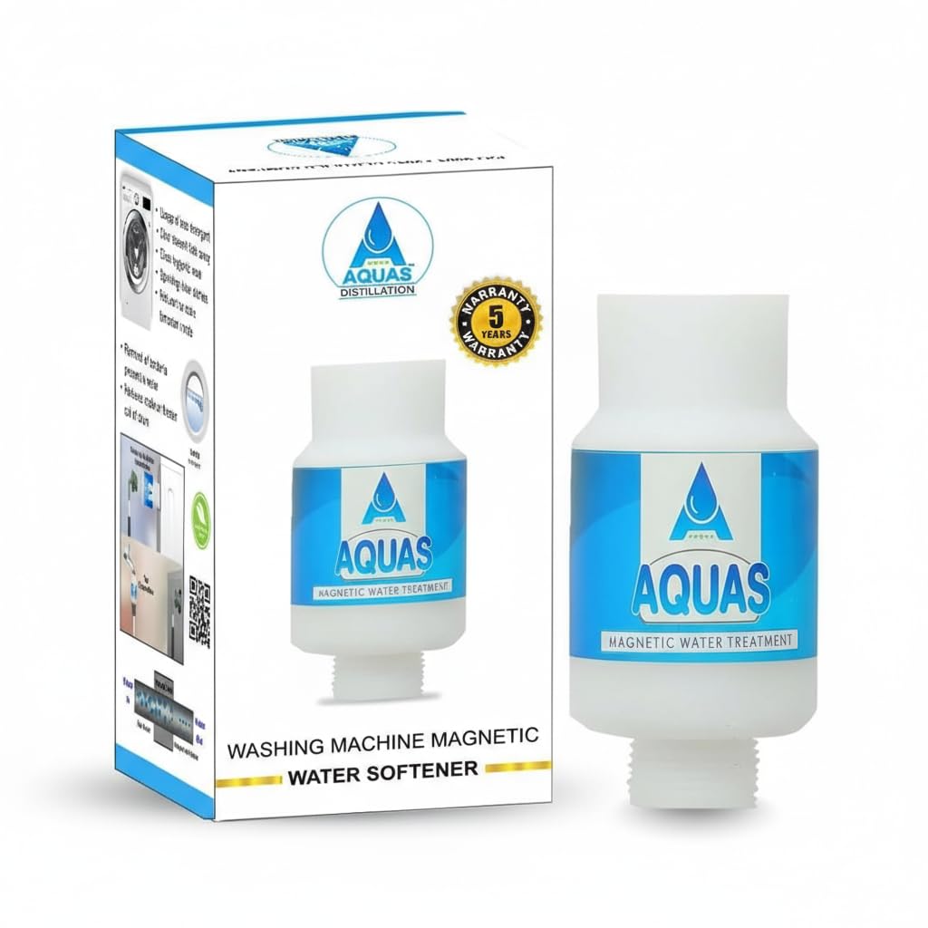 AQUAS ™ Original 5 Years Warranty Washing Machine Filter | Washing Machine Softener for Hard Water Chlorine Limescale Remove Top Load Front Load Washing Machines Dishwashers compatible ALL BRAND