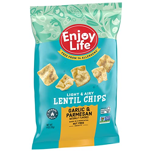 Enjoy Life Foods Garlic And Parmesan Lentil Chips, Dairy Free Chips, Soy Free, Nut Free, Non Gmo, Vegan, Gluten Free, 4 Ounce (Pack Of 12) #TOP2
