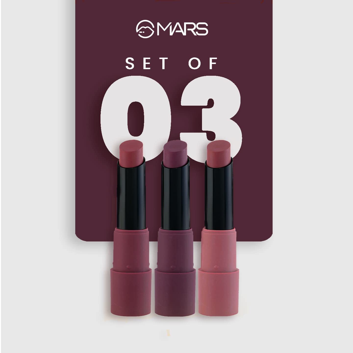 Mars Matte Lippenstift, 03 Pflaume für langanhaltendes Make-up je 3,2 g 3er Set - Bild 4 von 8