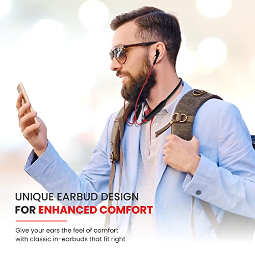 Image of Portronics Harmonics Z5 Wireless Bluetooth Stereo Headset with 33Hrs Playtime, Double EQ Mode, 14.2 mm Dynamic Drivers, Click Action Buttons(Red)