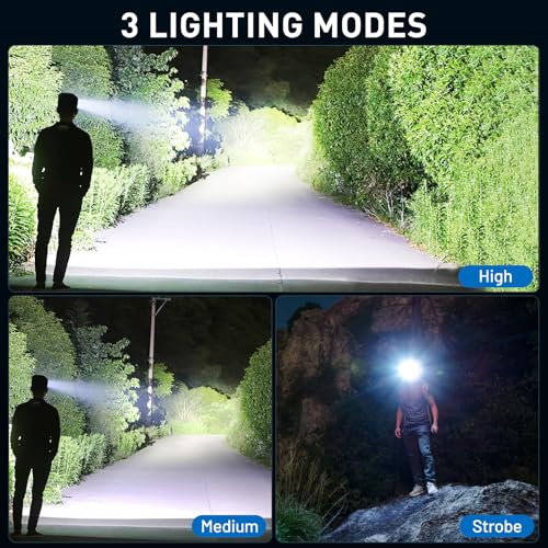 image for crazybrace Rechargeable Led Headlamp 2Pack, 99000 Lumen Super Bright H