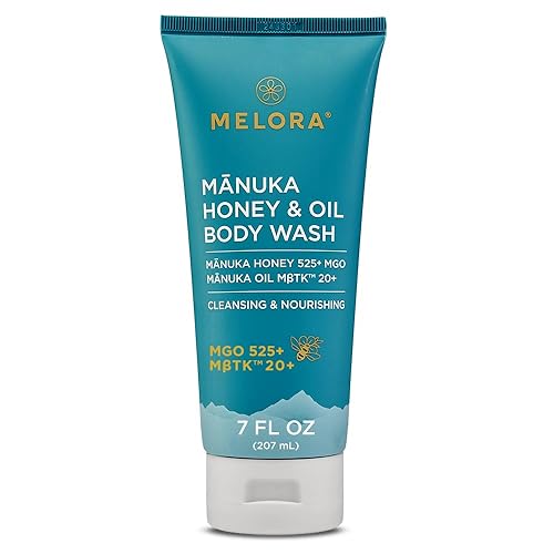 MELORA Jabón corporal de miel de Manuka (7 onzas), jabón corporal hidratante para el cuidado de la piel con miel de manuka y aceite para acné, piel