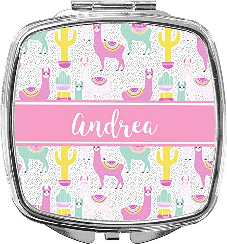 Espejo compacto personalizado con diseño de llamas