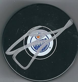 Autographed Nail Yakupov Edmonton Oliers Hockey Puck