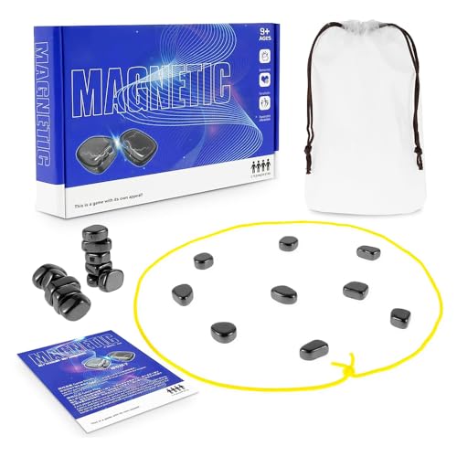 Magnetic Chess Game with 20 Stones and Rope Portable Educational Magnetic Strategy Set Party & Travel Game for Ages 9+ Chess Party Supplies for Family Gathering and Travel