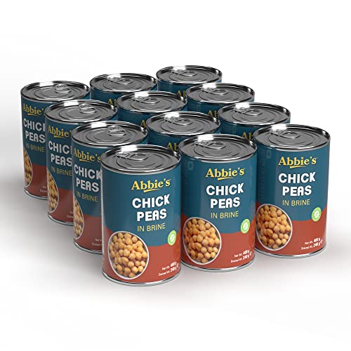 Image of Abbie's Chick Peas 1200 g (400 g X 12 units) | Precooked Chickpeas Best For Indian Curry, Salad, Boiled | Ready To Eat & Ready To Cook Chickpeas (Set of 12)