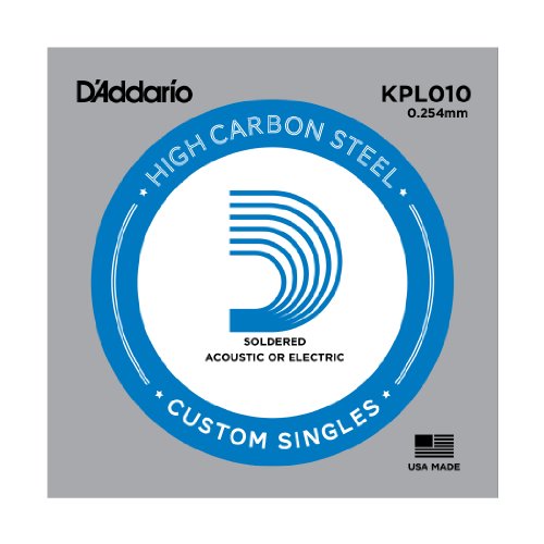 D’Addario Soldered Twist KPL010 Corde seule renforcée Calibre .010 - Les Beatles, Paul McCartney, John Lennon, RIngo Starr, George Harrison D'Addario Soldered Twist KPL010 Corde seule renforcée Calibre .010