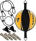 RDX Double End Speed Ball Leather Boxing MMA Dodge Bag Floor to Ceiling Rope Training Punching Workout