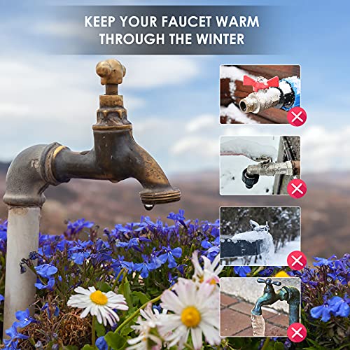 Faucet Cover for Winter Freeze Protection,Spigot Cover with Reflective Strips,Outside Faucet Cover for Cold Weather,Velcro Thickened Anti-Freeze Outdoor Faucet Socks,Reusable Hose Bib Covers (6PCS) by Eowllo - Image 6