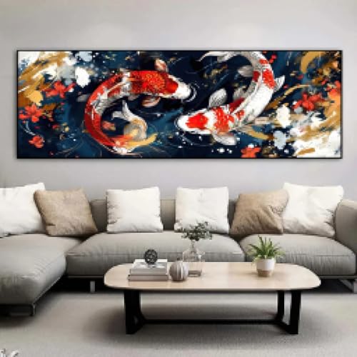Impression sur toile carpes koï affiche de style chinois