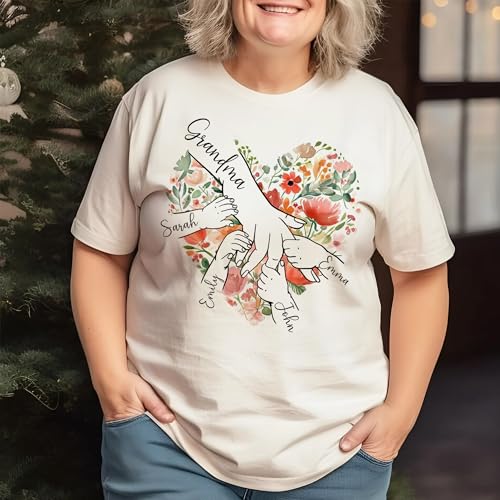 Personalized Grandma Shirt with Kid's Name, Custom Mom Shirt for Mother's Day, Women Gift Shirt for Nana Mimi Gigi Mama4