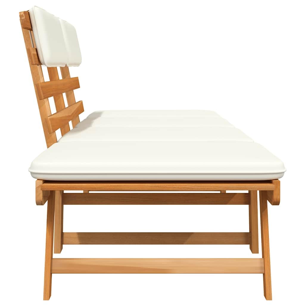 vidaXL Ławka ogrodowa z poduszkami, 2w1, 190 cm, lite drewno akacjowe