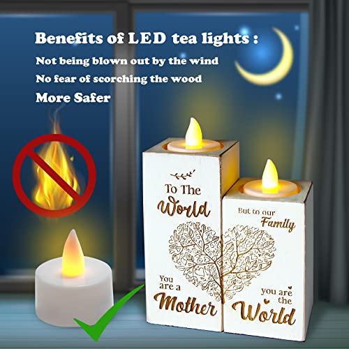 Gifts For Mom From Daughter, Meaningful Gifts For Mom, Rustic Farmhouse Style Tealight Candle Holder, For Mom's Birthday，Mother's Day, Christmas, Valentines Day，Tree Branch Heart Pattern #TOP2