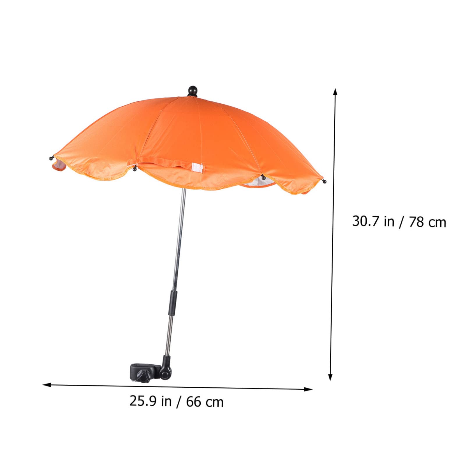 Toddmomy Clip on Umbrella for Stroller Parasol Baby Stroller Parasol Uv 50 Protection Detachable for Beach Patio Scooter