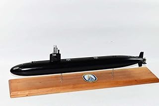 USS Helena SSN-725 FLT II Black Hull Model, Navy Mahogany, 20 inch, LA Class