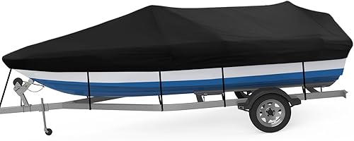 Cubierta para barco, amarre y remolque para todo tipo de clima, cubierta para barco de remolque para casco V fuera de borda y barcos de bajo IO, se