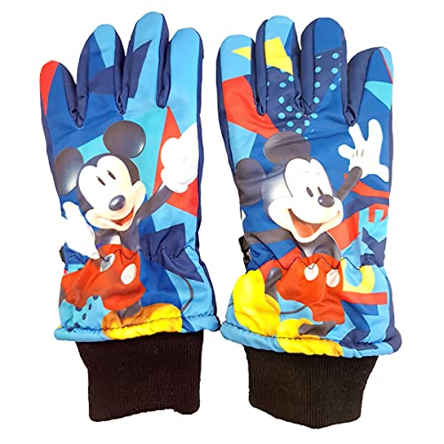 Kinder Ski Handschuhe skihandschuhe Winter Fingerhandschuhe Fäustlinge PAW Patrol o. Frozen o. Spiderman (5807-1-Multi-Blau-micky Maus, 3-4-Jahre) Cover