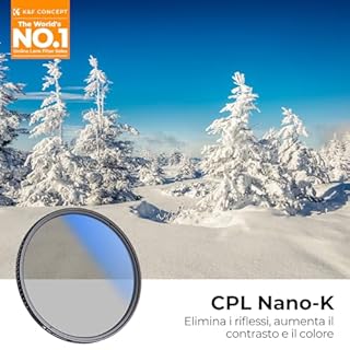 K&F CONCEPT Nano-Klear Filtro Polarizzatore Circolare CPL in Vetro Ottico con Nano-Rivestimento per Obiettivi 58mm + Un Panno di Pulizia