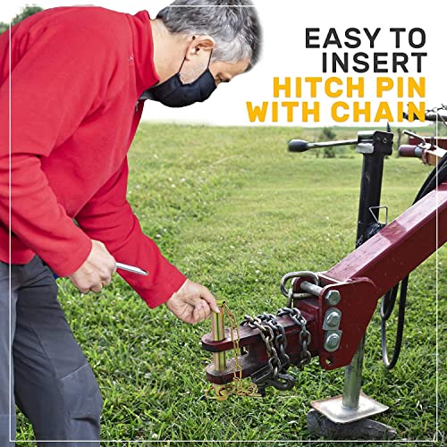 1Pack Heavy Duty Steel Hitch Pin With Chain And Linchpin, 3/4” Dia X 6 1/4Inch Long, For Secure Mounting Of Hitches And Axles (Size: 19 X 160Mm / 3/4X 6-1/4 Inch) #TOP3