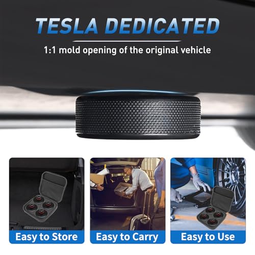 Image of Lifting Jack Pad for Tesla Model 3 /S /X /Y, 4 Pucks with Storage Case, Accessories for Tesla Vehicles