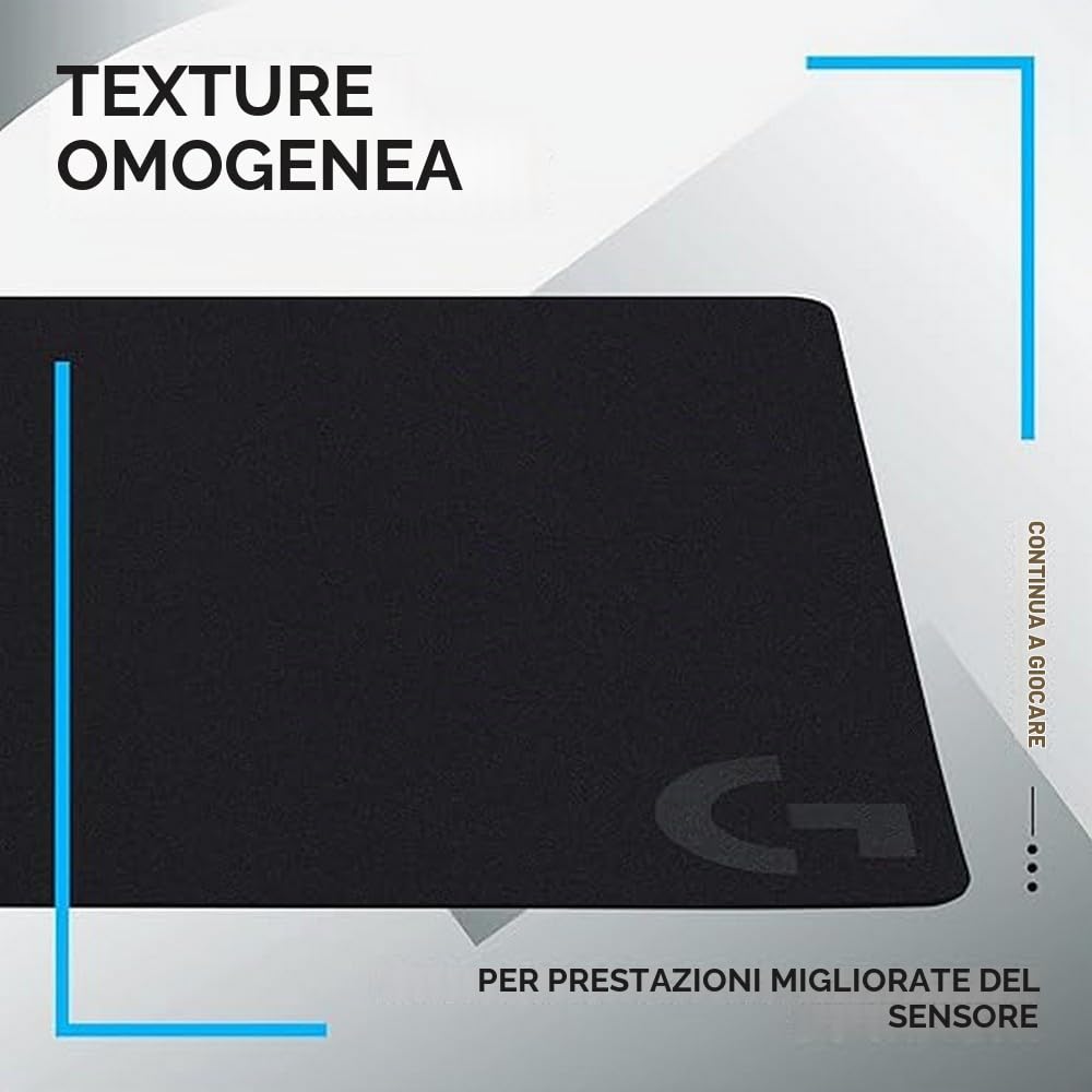 Logitech G G502 HERO Mouse Gaming Prestazioni Elevate, Sensore HERO 25K, 25.600 DPI, RGB & G240 Gaming Mouse Pad in tessuto, Ottimizzato per i Sensori da Gioco, Attrito Moderato