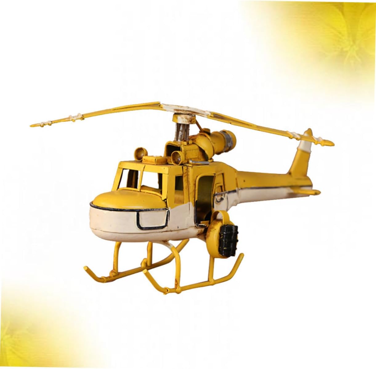 Iron Miniature Model Biplane Vintage Airplane Ornament for Home Showcase Decor
