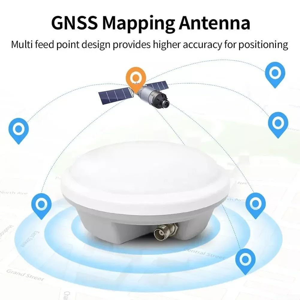 GNSS Antenne de mesure | AG-35H pleine fréquence pour GPS Glonass pour Galileo BDS | Antenne récepteur haute précision avec base magnétique, blanc (TNC-SMA)
