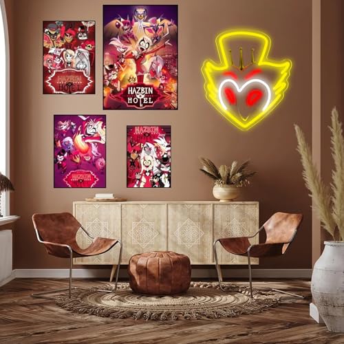Image of Hellva Neon Anime Stolas Demon Neon Sign, Dimmable USB Powered Light for Wall Decor, Cartoon Owl Neon for Bedroom, Game Room, Living Room, Party Decoration, Gift for Anime Fans