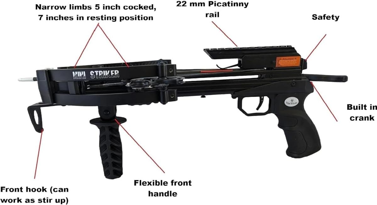 Mini Striker Compound Self Cocking Fishing Crossbow The Angler Fishing Kit with 4 Steel Fishing Bolts