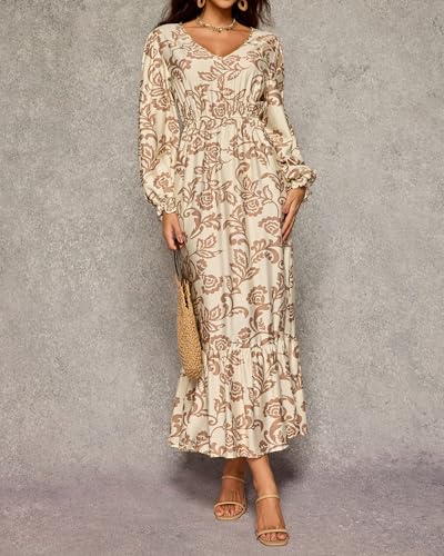 Women's Summer Short Sleeve Maxi Floral Flowy Dresses with Pockets4