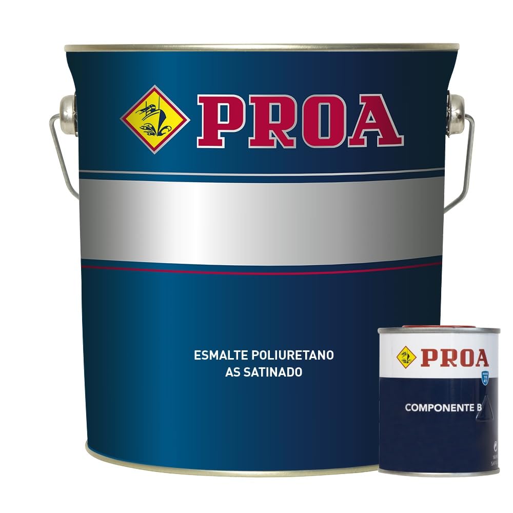 ESMALTE POLIURETANO AS SATINADO 2 COMPONENTES. Amarillo RAL 1023. 750ML+160ML. Excelente adherencia para pintar sobre hierro, fibra, cristal.
