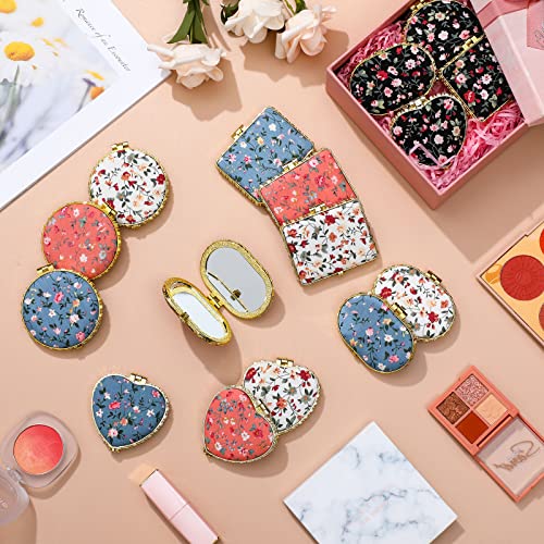 Remerry 48 Pieces Compact Mirror For Purse Flower Small Compact Mirror Gift Makeup Mirror Floral Pocket Mirror Retro Folding Portable Travel Mirror For Women Girls (Stylish Style) #TOP1