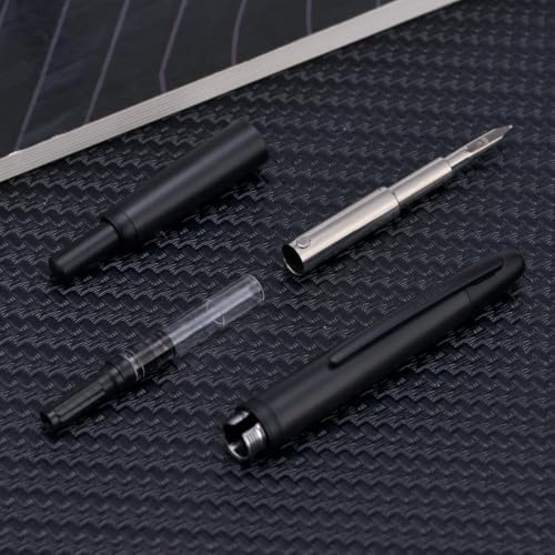 Image of I JINHAO 20 I CAPLESS I PRESS FOUNTAIN PEN I MATT BLACK I RETRACTABLE I FINE POINT I BLACK TRIMS I ABS PLASTIC BODY I WITH INK CONVERTER I WITH ORIGINAL JINHAO BOX PACKAGING I