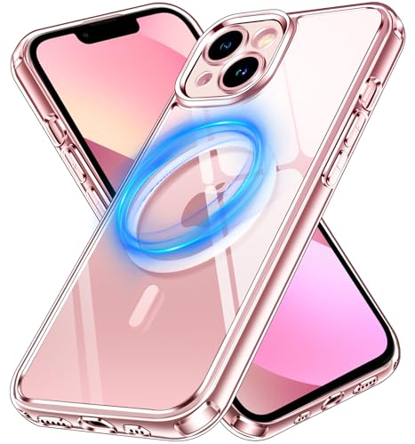 ivoler Clara Funda Magnética para iPhone 13 Mini 5.4 Pulgadas, Compatible con MagSafe, [Anti-Amarillo] [Protección Militar] Carcasa Bumper Teléfono Antigolpes Transparente Anti-Choques Case