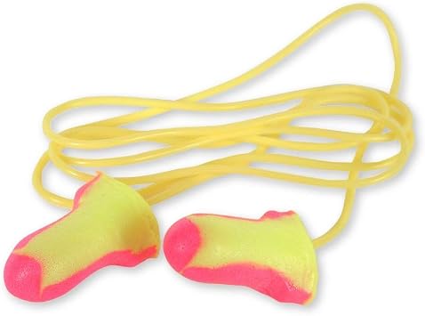 Howard Leight LL-30 Laser Lite Disposable Foam Corded Earplugs, Polyurethane Foam, One Size, Pink/Yellow Pack of 100