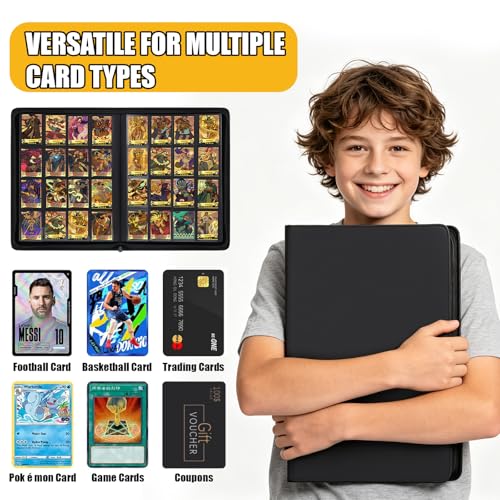 OTOmitra 16 Pocket Card Binder, Holds 1280 Cards with Sleeves, Black - image 8