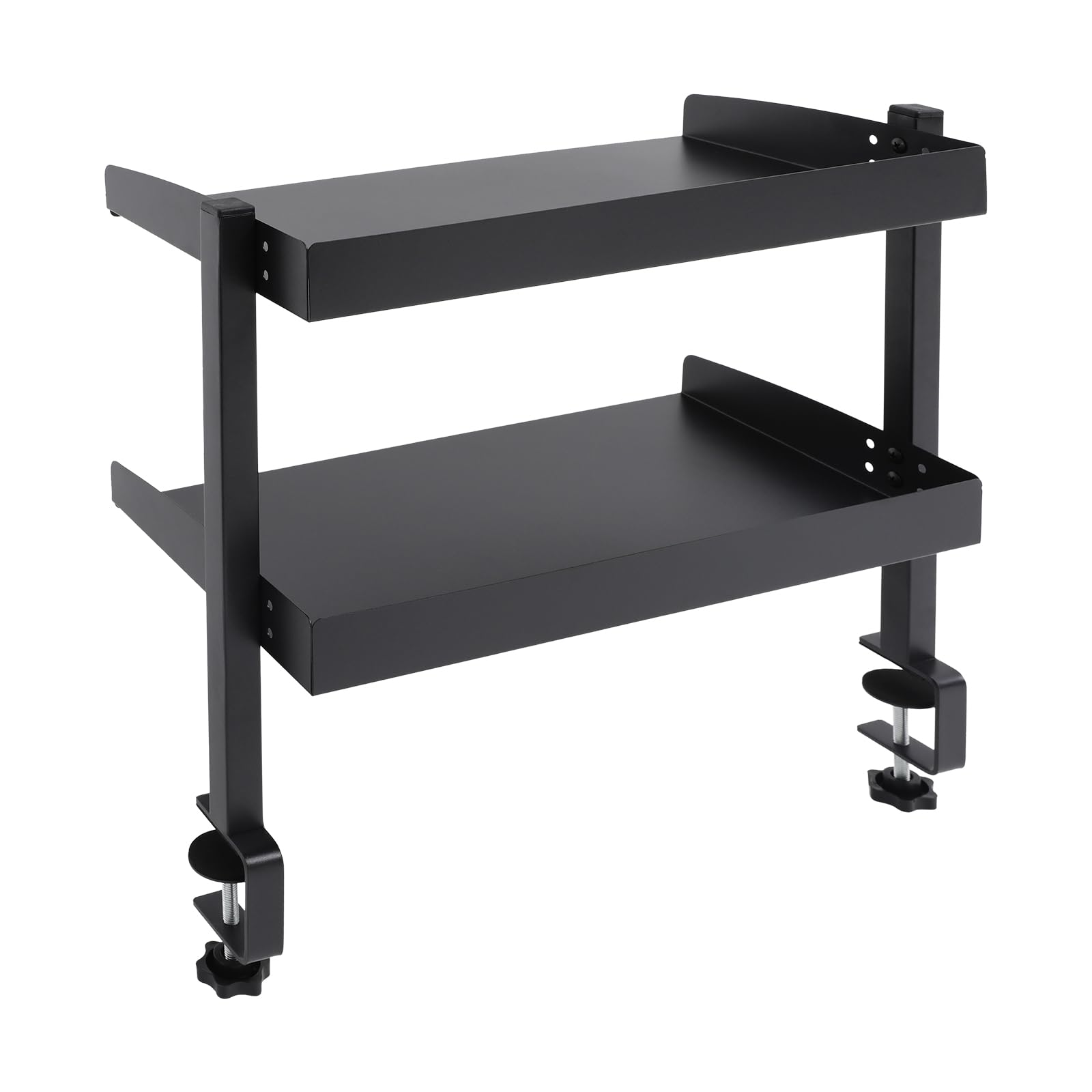 Organizer da scrivania a 2 ripiani, con morsetto regolabile, per scrivanie da 0 a 45 mm, nero
