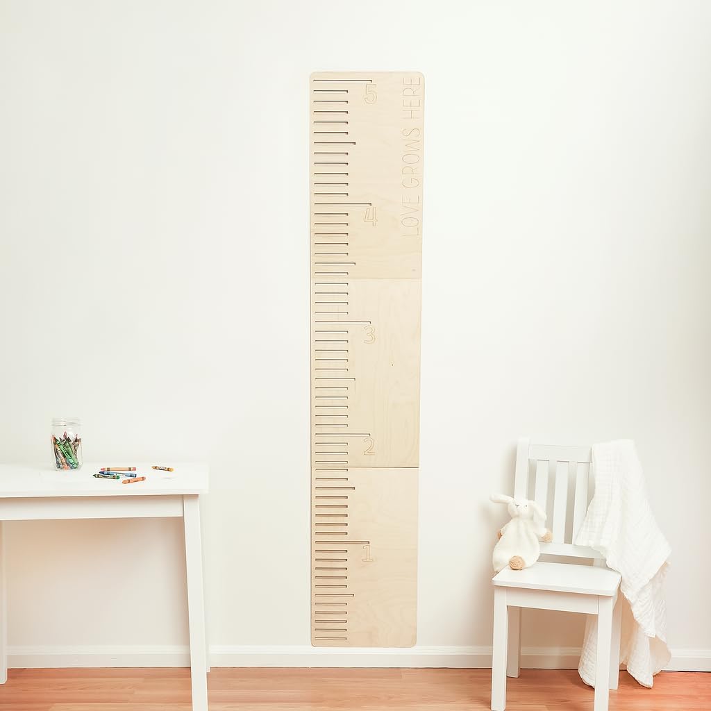 Wood Growth Chart for Wall 5 feet, Pack of 1 Height Chart for Kids, Wall Ruler for Nursery Decor & Preschool Classrooms, by Woodpeckers