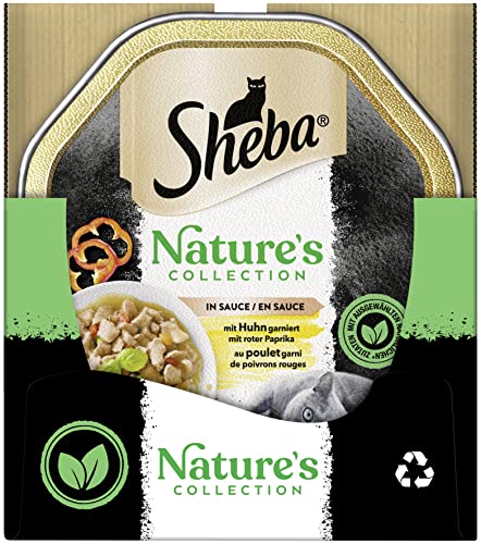 SHEBA Ciotola di cibo umido per gatti Nature's Collection in salsa con pollo, 2 x 11 x 85 g