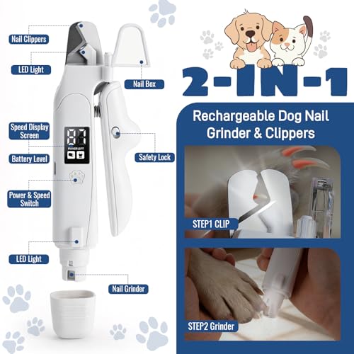 Dog Nail Clippers with Light, 2-in-1 Cat Nail Clippers - Image 2