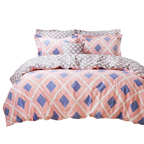 FADFAY Target Chic Bedding 7 Pieces Duvet Cover Sheet Set Fashionable Pink Stripe