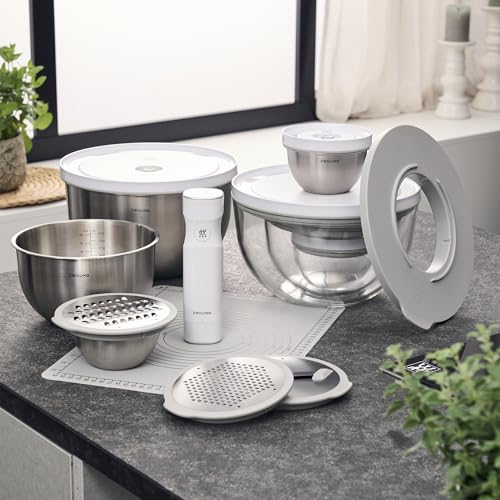 Image of ZWILLING Fresh & Save BOWLS 5-pc Vacuum Bowl Accessory Set, Includes Lids and Pump Adapter, BPA-Free, Durable, Compatible with Glass and Stainless Steel Bowls
