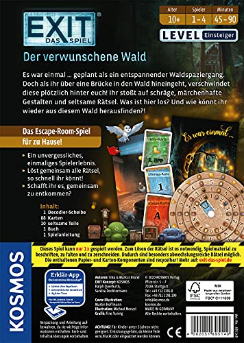 KOSMOS 695149 EXIT - Das Spiel - Der verwunschene Wald, Level: Einsteiger, Escape Room Spiel, EXIT Game für 1 bis 4 Spieler ab 10 Jahre, EIN einmaliges Gesellschaftsspiel – Bild 3