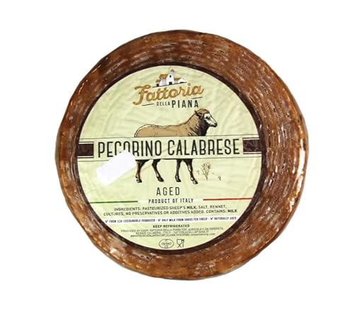 Fattoria Della Piana Pecorino Calabrese Italian Sheep's Milk Cheese Wheels, 3-3.5 LB