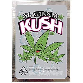 Stash Bag Platinum Kush 3.5g Mylar Smell Proof Zip Lock Empty Bags - 30pcs