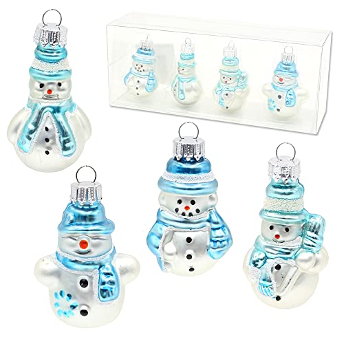 ***Lauschaer Christbaumschmuck - 4 teiliges Set - Mini Schneemänner...